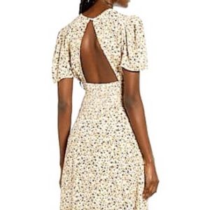 AFRM Jamie Print Open Back Short Sleeve Dress